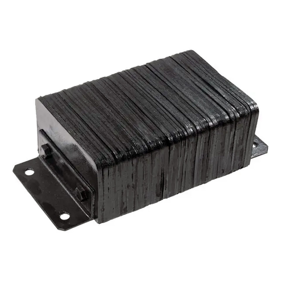 Tope de andén laminado de banda minera y acero 12x10x4.5